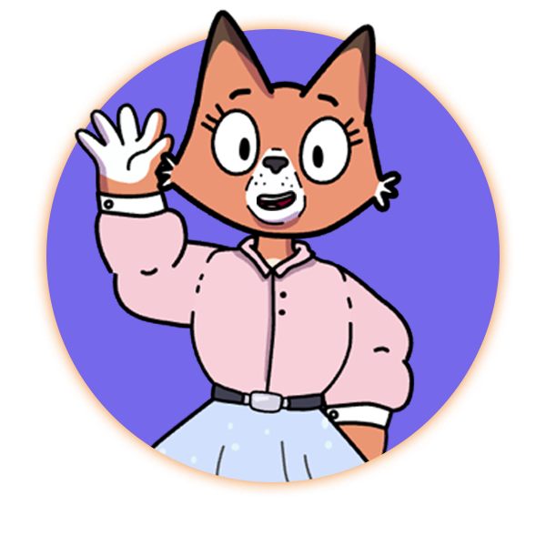 Blake the fox waving hello